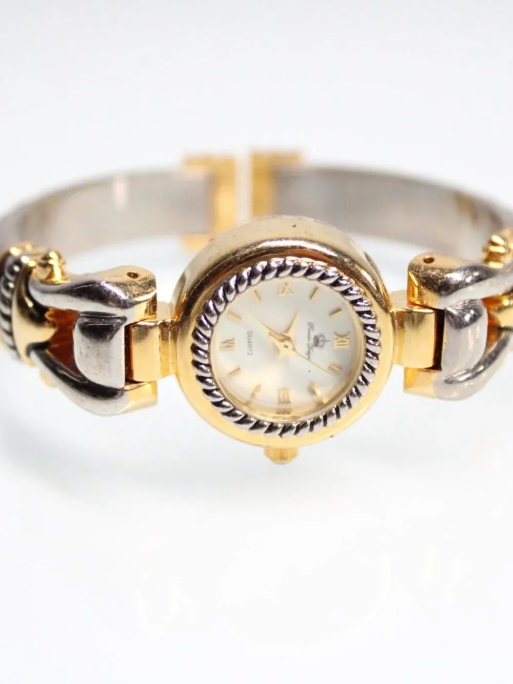 Premier Designs Women's Quartz Watch Two Tone Bracelet White Dial Roman Numerals